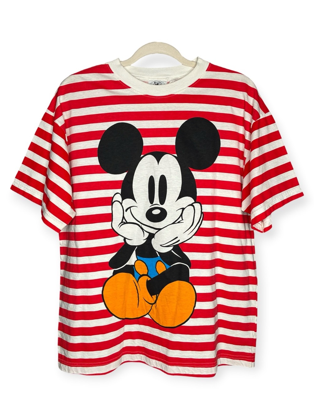 Vintage 90’s Disney Mickey & Co L Mickey Mouse Striped Double Sided T-Shirt
